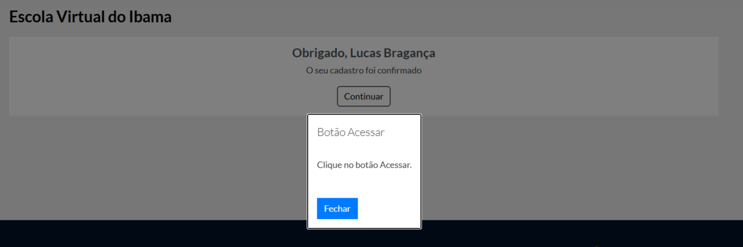 Confirmação de cadastro